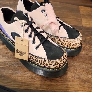 Dr. Martens Black, Pink & Leopard Platform Sneakers